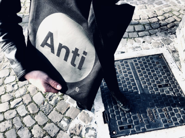 Anti - Tote bag black on black
