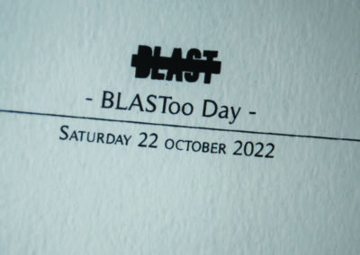 BLASToo Day 22.10.2022 - The screen printinted poster